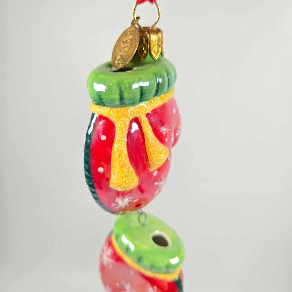 NICE‎ Radko Holiday Celebrations Hanging Mittens Ornament Vintage 2005